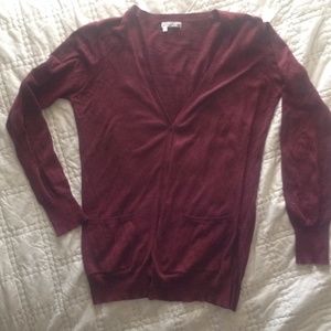 Maroon Boyfriend Cardigan