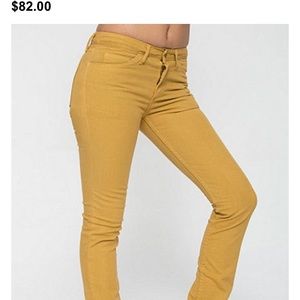 American apparel mustard unisex jeans