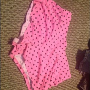 Pink Polka dotted sleeping shorts