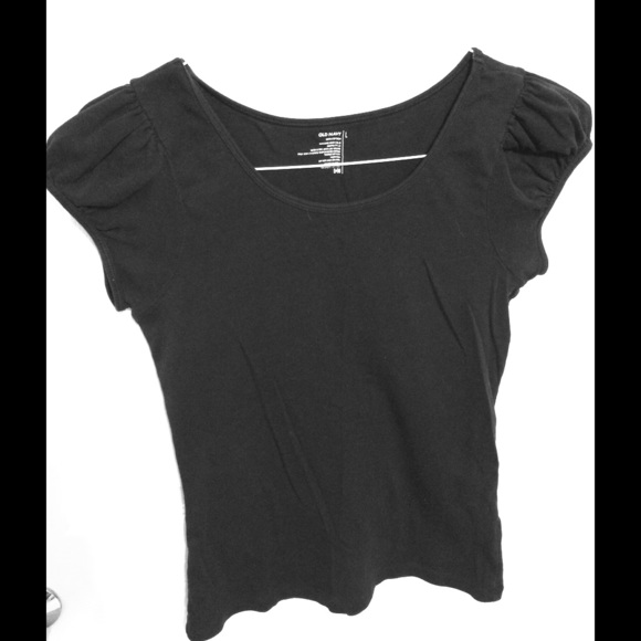 Black capped short sleeve shirt