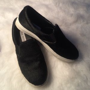 Steve Madden Fur Slip On Sneakers