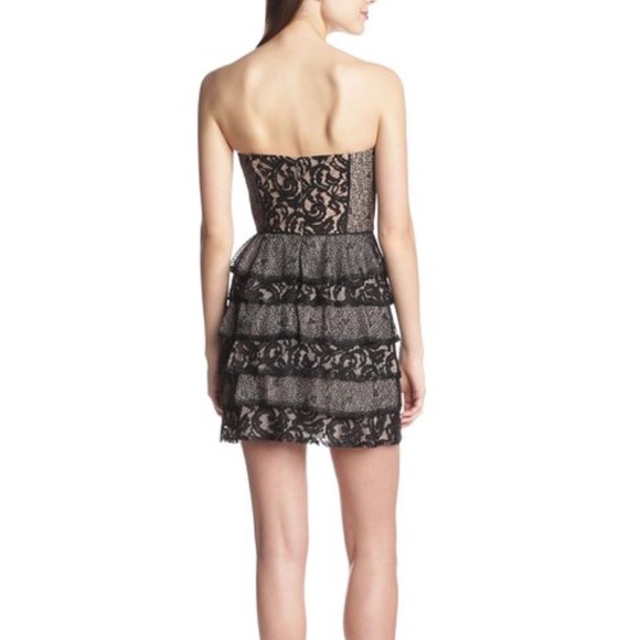 BCBGMaxAzria Ellie Mixed Lace Strapless Dress - Picture 4 of 4