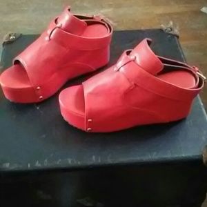 Red slip ons