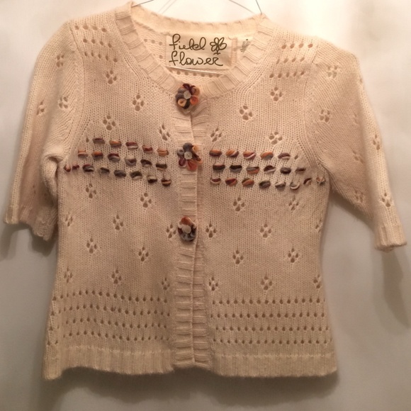 Anthropologie Wintersong 1/2 Sleeve Cardigan, Sz M - Picture 3 of 4