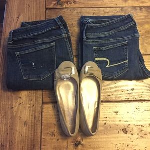 Bundle American eagle jeans and tan flats
