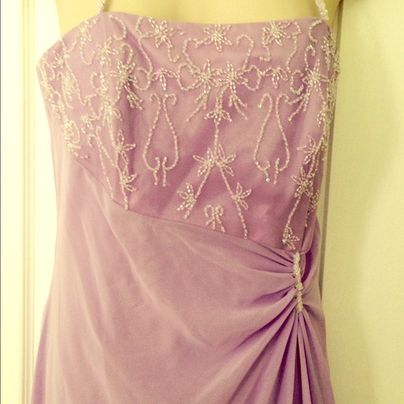 Light Purple Beaded  embroidery Dress