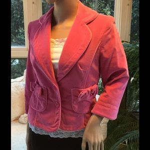 Pink velvet Cynthia Steffe jacket