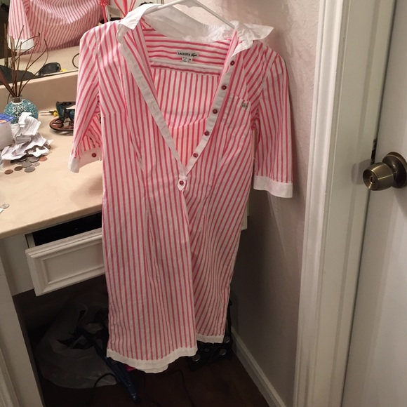 Lacoste pink striped dress
