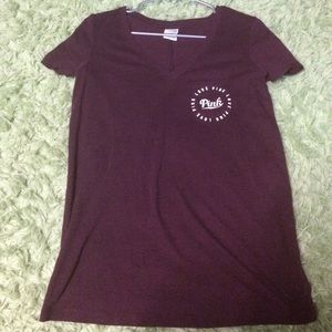 Pink V neck tee