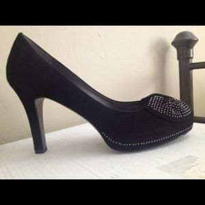Size 10 Tahari Black Suede Platform Shoes