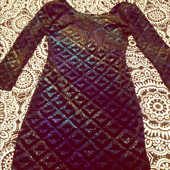 Black dress with blue glitter