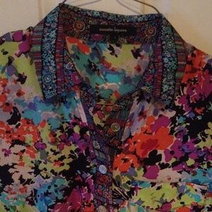 Nanette Lepore SILK Ruffle cap sleeve top