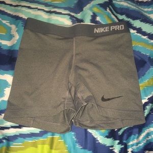 Grey Nike pro compression shorts