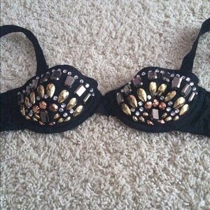 Embellished swimsuit top