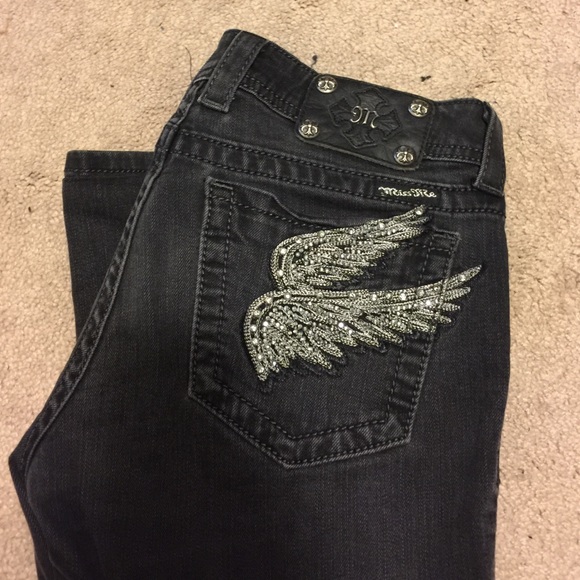 Faded black grey skinny miss me