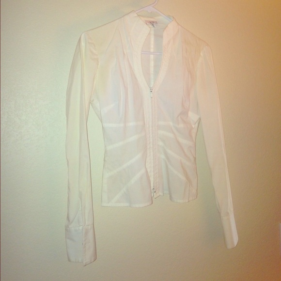 Cache white fitted shirt