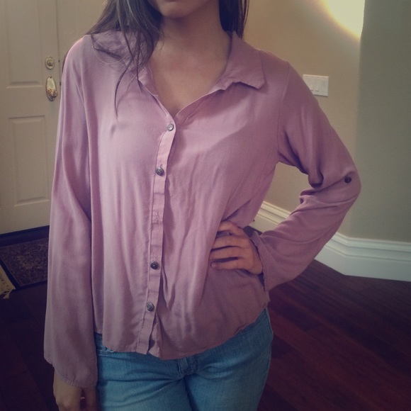 Light pink long sleep button up