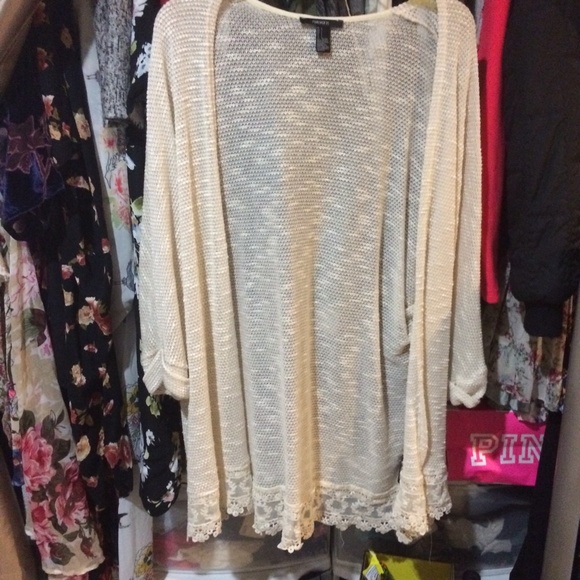 Forever 21 knitted lace cardigan size large