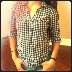 Blue button up flannel