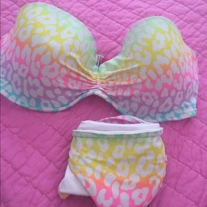 PINK bandeau bathing suit top