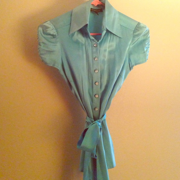 Pretty silk blouse with rhinestone buttons