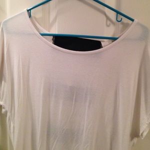 white tee shirt with elastic back
