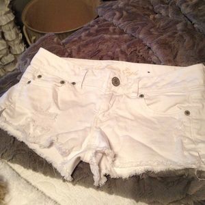 White denim shorts