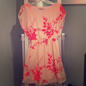 Francesca's Collection Pink Floral Dress