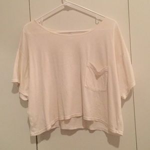 Cream striped crop top