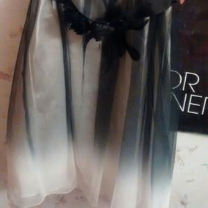 Short  strapless black and white homecoming dress