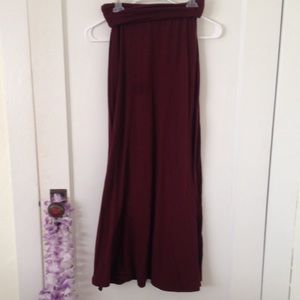 maroon maxi skirt