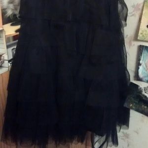 Strapless black homecoming dress with sequence
