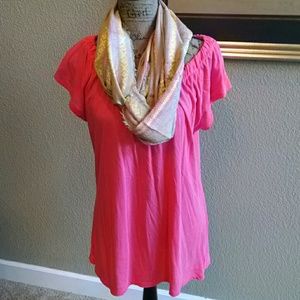 Fun coral top for warmer weather.