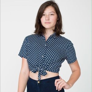 American Apparel crop tie shirt