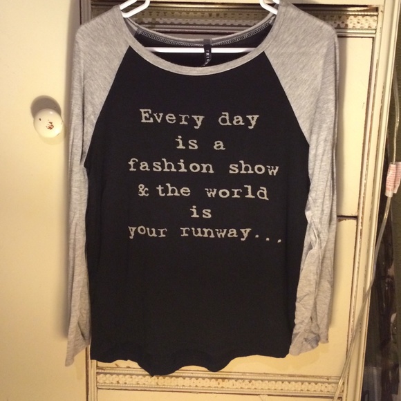 "Fashion" black & grey shirt