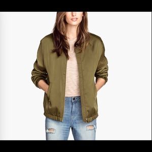 Olive green bomber jacket