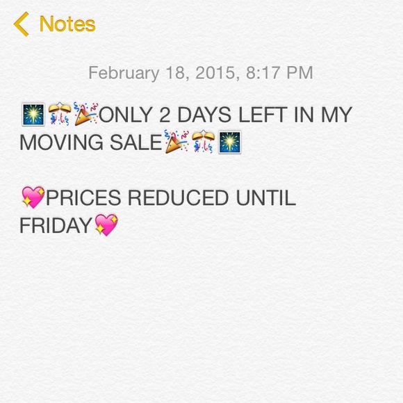 ONLY 2 DAYS LEFT IN MY MOVING SALE!!!