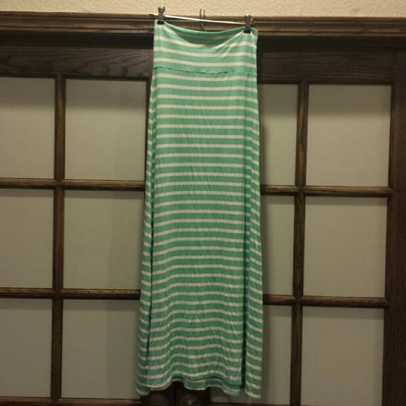 Mint and white striped maxi skirt - Picture 1 of 1