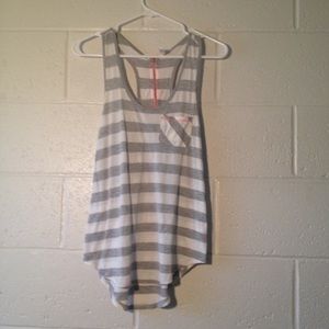 🔴SOLD🔴Grey & White, Stripped Tank Top
