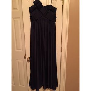 Navy Floor Length Formal Dress