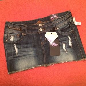 Destructed Denim Skirt