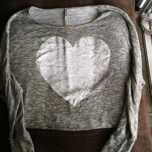 Cropped sweater, gold/white, distressed ❤️ & U $15