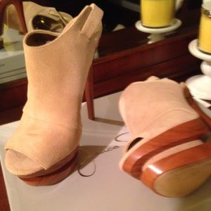 Beige sling backs