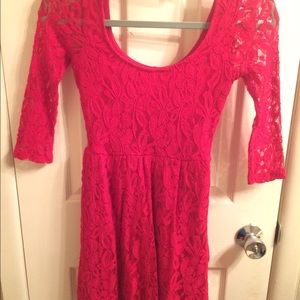 Red lace dress