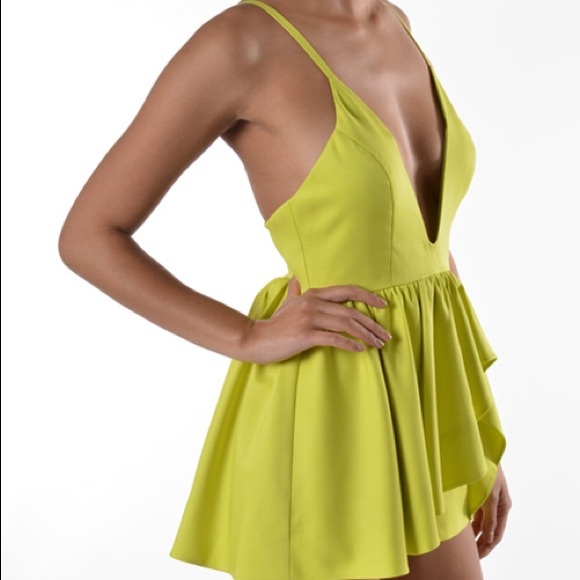 Brand new Peplum romper in Lime