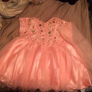 Short Pink Sparkle Prom Dress
