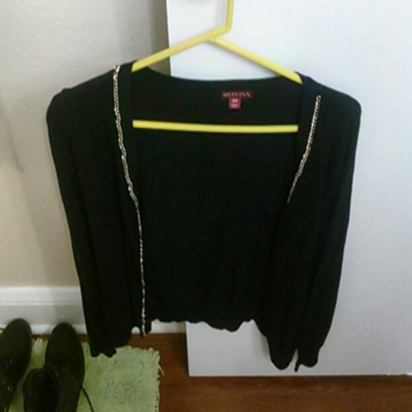 Black cardigan with gold hardware