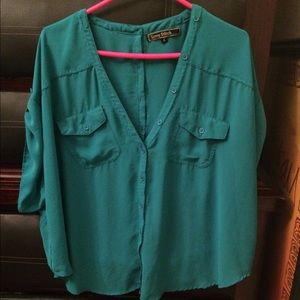 Emerald green oversized Flowy top