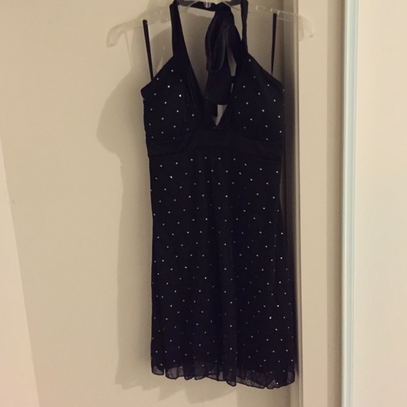 Short black halter dress