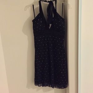 Short black halter dress